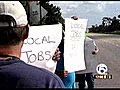 Protest for &#039;local jobs&#039; held outside Solid Waste Authority (NewsChannel 5)