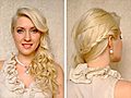 Gorgeous braided half up hairstyles for long hair with side swept curls Prom wedding summer 2011