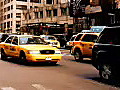 Royalty Free Stock Video HD Footage Cabs Pass by in New York City