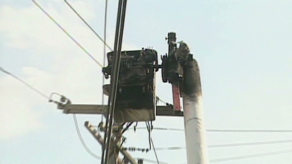 Utility worker saved from fire