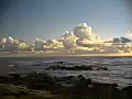 Royalty Free Stock Video SD Footage Static Shot of Clouds and Coastline on Beach in Kauai,  Hawaii