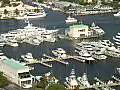 Royalty Free Stock Video HD Footage Marina and Boats Docked on Intracoastal Waterway Viewed from the Top of the Pier 66 Building in Ft. Lauderdale,  Florida