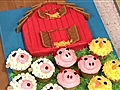 Howdini - How to Make a Barn Cake and Farm Animal Cupcakes