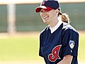 Woman pitches into big leagues and history