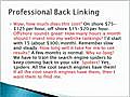 Back Linking 101,  Back Linking professionals, Back Linking services