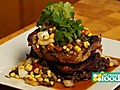 Latin Grilled Pork Chops With Fire Roasted Tomato-corn Salsa And Black Beans