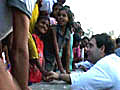 Rahul Gandhi breaks security cordon to meet children