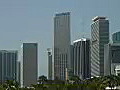 Royalty Free Stock Video HD Footage Skyline Buildings of Downtown Miami,  Florida