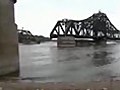 Railroad Bridge Moving on Mississippi River