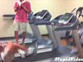 Exercise Ball Jump Onto Treadmill