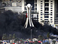 Bahrain military attack protesters&#039; camp - video