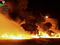 Fire burns Misrata rebel fuel depot