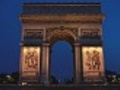 Pre-dawn Arc de Triomphe in Paris,  France