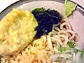 相鉄線横浜駅、星のうどん/冷やしたぬきうどん＋いも天