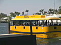 Royalty Free Stock Video SD Footage Water taxi Departs on the Intracoastal Waterway in Ft. Lauderdale,  Florida