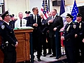 President Obama Meets with Police Officers in New York