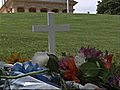 Flowers left at Kennedy’s grave