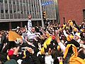 Crowd surfing Troy Polamalu