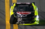 Bowyer wrecked late while running in top five