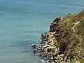 Royalty Free Stock Video SD Footage Zoom Out View of Molokai Island and North Shore Coastline in Maui,  Hawaii