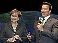 Cebit- Rundgang mit Schwarzenegger