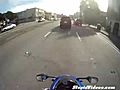 P.O.V. Motorcyclist Hit From Behind