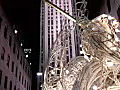 Royalty Free Stock Video HD Footage Christams Decorations at Rockefellar Center in New York City