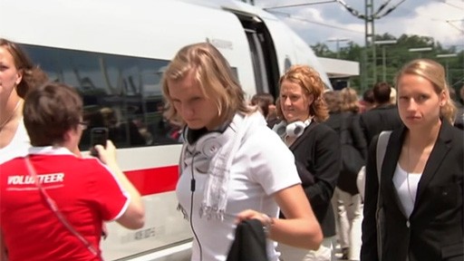 Deutsche Mannschaft auf dem Weg nach Düsseldorf