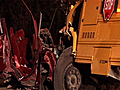 Raw Video: Car collides with school bus in N.C.