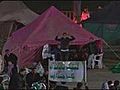 Party atmosphere at Gaddafi compound