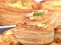 Smoked chicken and corn vol au vents