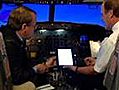 Pilots use iPads in cockpit