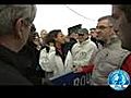 Marie-Luce Penchard et Rama Yade rendent visite au team DCNS à l’occasion de la Route du Rhum