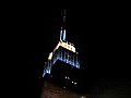 Royalty Free Stock Video HD Footage Empire State Building at Night in New York City