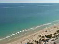 Royalty Free Stock Video HD Footage Pan Left to Fort Lauderdale Beach as Viewed from the 29th Floor of a Condo