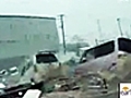 Japan tsunami caught on video from inside car