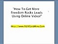 How To Get More FREEDOM ROCKS Leads Using YouTube Video!