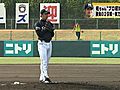 プロ野球・日本ハムの斎藤佑樹投手、中田 翔選手らのフリーバッティングに登板
