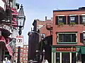 Royalty Free Stock Video SD Footage People Walking on a Street in the North End in Boston,  Massachusetts