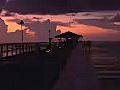 Royalty Free Stock Video HD Footage Zoom Into a Pier at Sunrise in South Florida