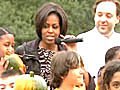 Michelle Obama harvests veggies