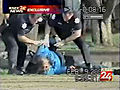 Caught On Tape: Police Beat On A Handcuffed Homeless Man In Fresno,  California!