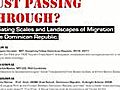 Just Passing Through? -Mediating Scales and Landscapes of Migration in the Dominican Republic.