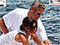Clooney e la Canalis in gita sul Lago