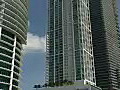 Royalty Free Stock Video HD Footage High Rise Condos and Office Buildings in Downtown Miami,  Florida