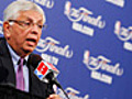 Stern talks to the media before Game 1