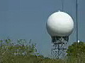 Royalty Free Stock Video HD Footage Radar Dome and Communications Towers in South Florida