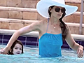 Katie Holmes Puts On Her Swimsuit For a Pool Party With Suri While Tom Films!