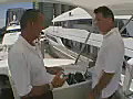 Royalty Free Stock Video SD Footage Crew Members Working on a Yacht in Ft. Lauderdale,  Florida