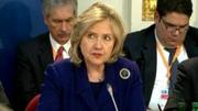 Clinton,  Cameron push for unity against Gaddafi.